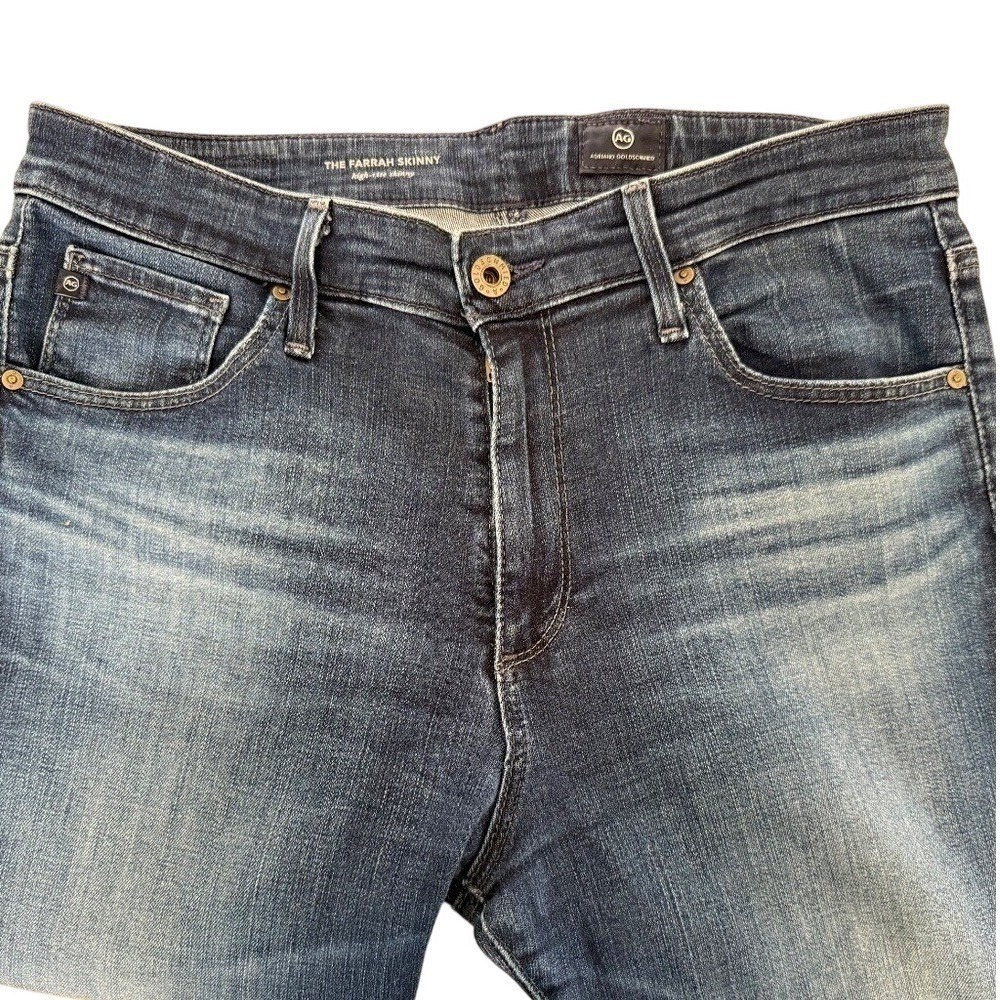 AG Adriano Goldschmied The Farrah Skinny Jeans - High‎ Rise Dark Wash (29R) - Picture 3 of 9